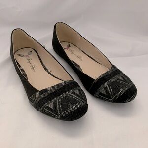 Penny Loves Kenny Black Flats With Silver Design